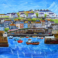 Mevagissey Harbour, Cornwall. A Limited Edition Giclée Print by Anya Simmons