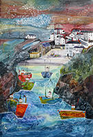 Portloe, Cornwall. An Open Edition Print by Anya Simmons