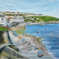 Portscatho, Cornwall. A Limited Edition Giclée Print by Anya Simmons