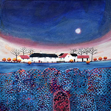 Rainbow Hope Cottage, a Mixed Media Original by Anya Simmons.