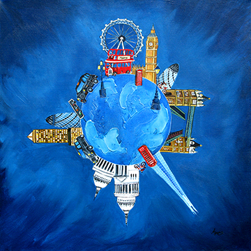 London World, A Giclee Limited Edtion Print by Anya Simmons.