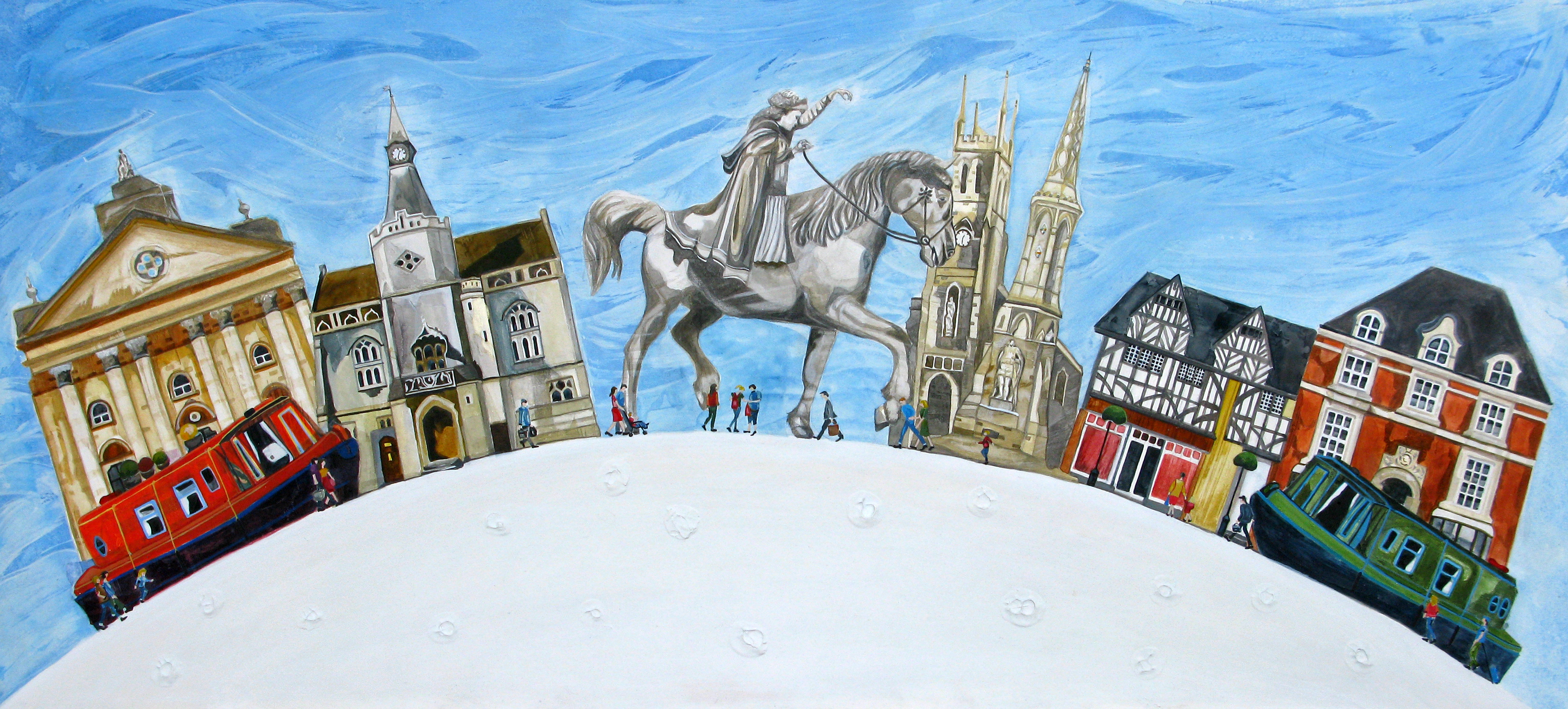 Over The Moon with Banbury. A Giclee Limited Edtion Print by Anya Simmons.