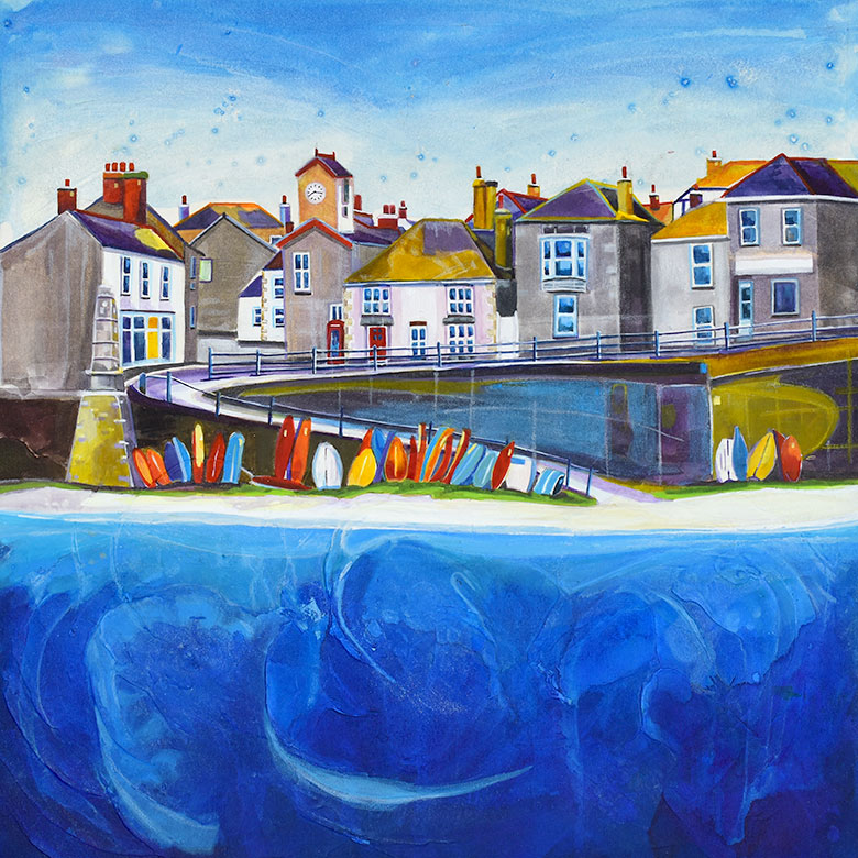 Mousehole 2, Cornwall. A signed Giclee limited edition print by Anya Simmons.