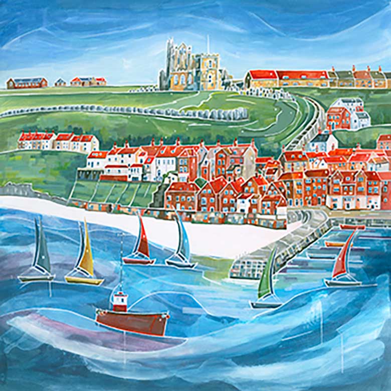 A Limited Edition Giclee Print of Whitby Harbour by Anya Simmons